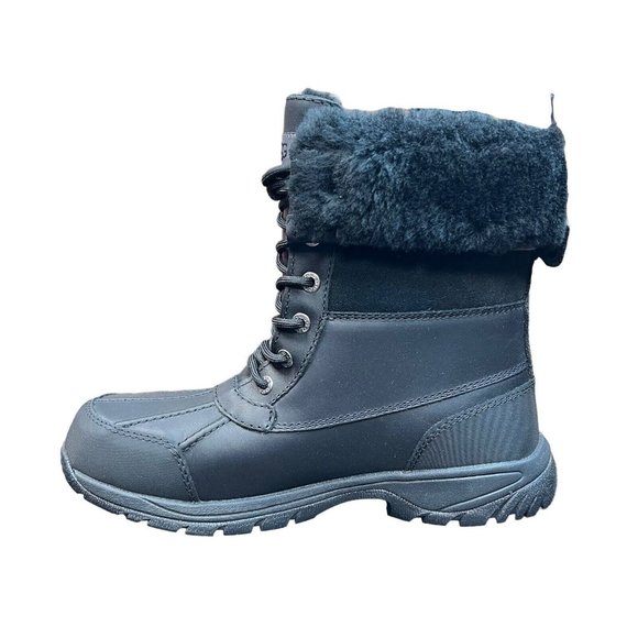 Men UGG Butte Size 8 Coldweather Waterproof Boots Black MSRP $240 *NEW* 5521-M - Picture 5 of 9